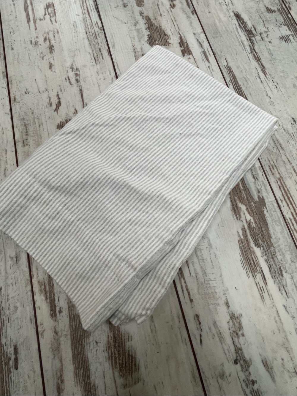 Threshold White Gray Pinstripe Pillow Covers Pair Size Full Cotton Lyocell - Picture 3 of 4